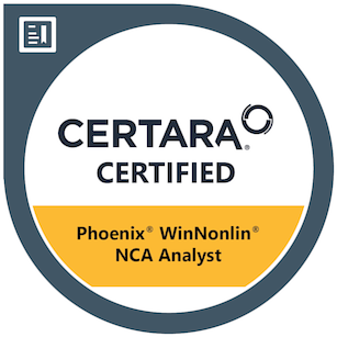 Certara Certified Phoenix WinNonlin NCA Analyst badge